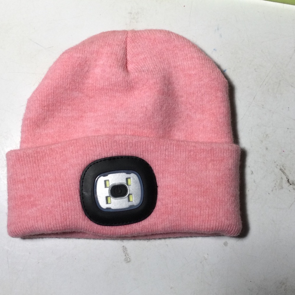 Night Scope Cozy Pink Beanie with LED Light
